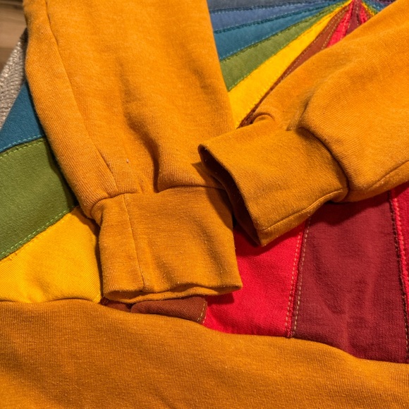 RARE Aviator Nation Sunburst‎ Pullover Rainbow Mustard Yellow M - Picture 3 of 9